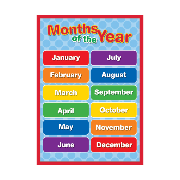 Months Of The Year Chart